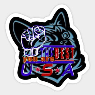 You Are The Best USA Intimate cat design-surfing festival in Los Angeles Sticker